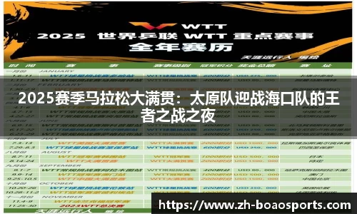 2025赛季马拉松大满贯:太原队迎战海口队的王者之战之夜